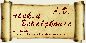 Aleksa Debeljković vizit kartica